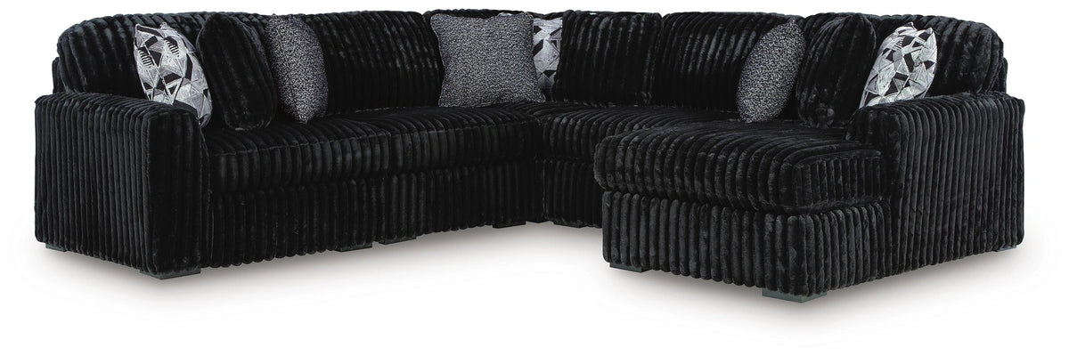 Midnight-Madness Sectional with Chaise