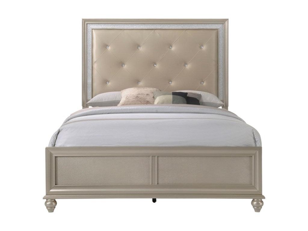 Crown Mark Lila Twin Panel Bed in Champagne Faux B4390-T image